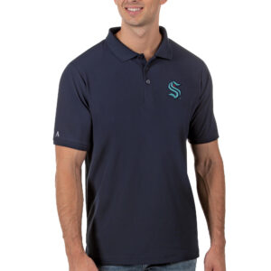 Men's Antigua Navy Seattle Kraken Legacy Pique Polo