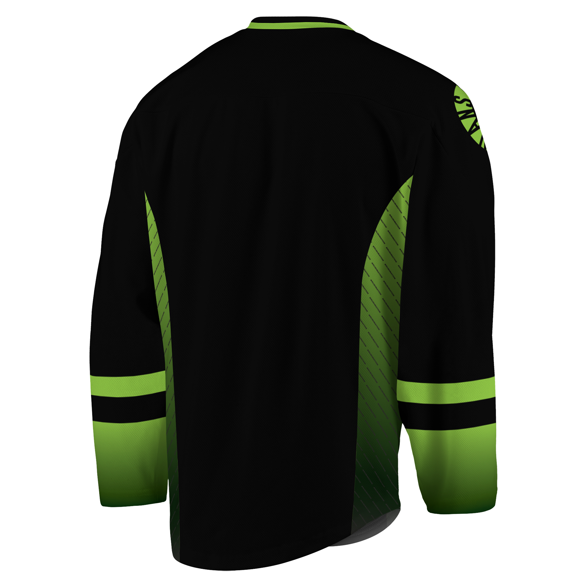 Youth Black/Kelly Green Saskatchewan Rush Replica Jersey - Image 7