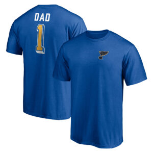 Men's Royal St. Louis Blues Number One Dad Logo T-Shirt