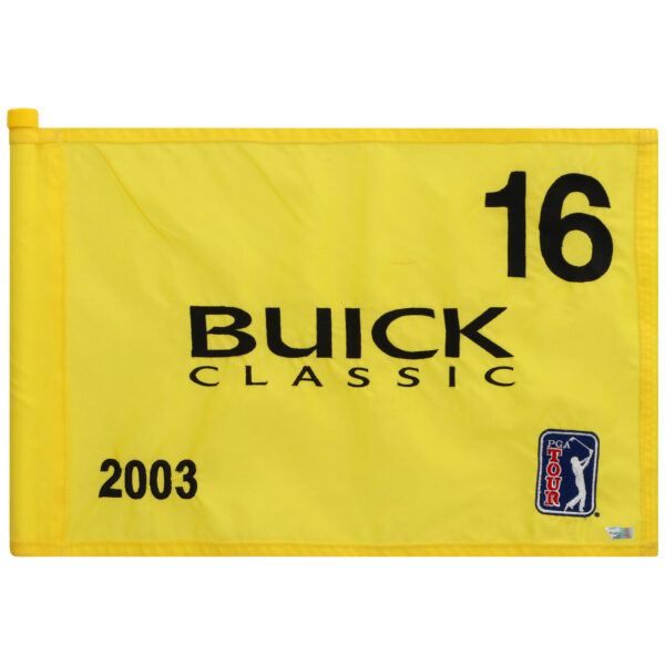 PGA TOUR Event-Used #16 Yellow Pin Flag from The Buick Classic on June 19th to 22nd 2003