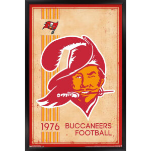Tampa Bay Buccaneers 34.25'' x 35'' Framed Retro Logo Poster