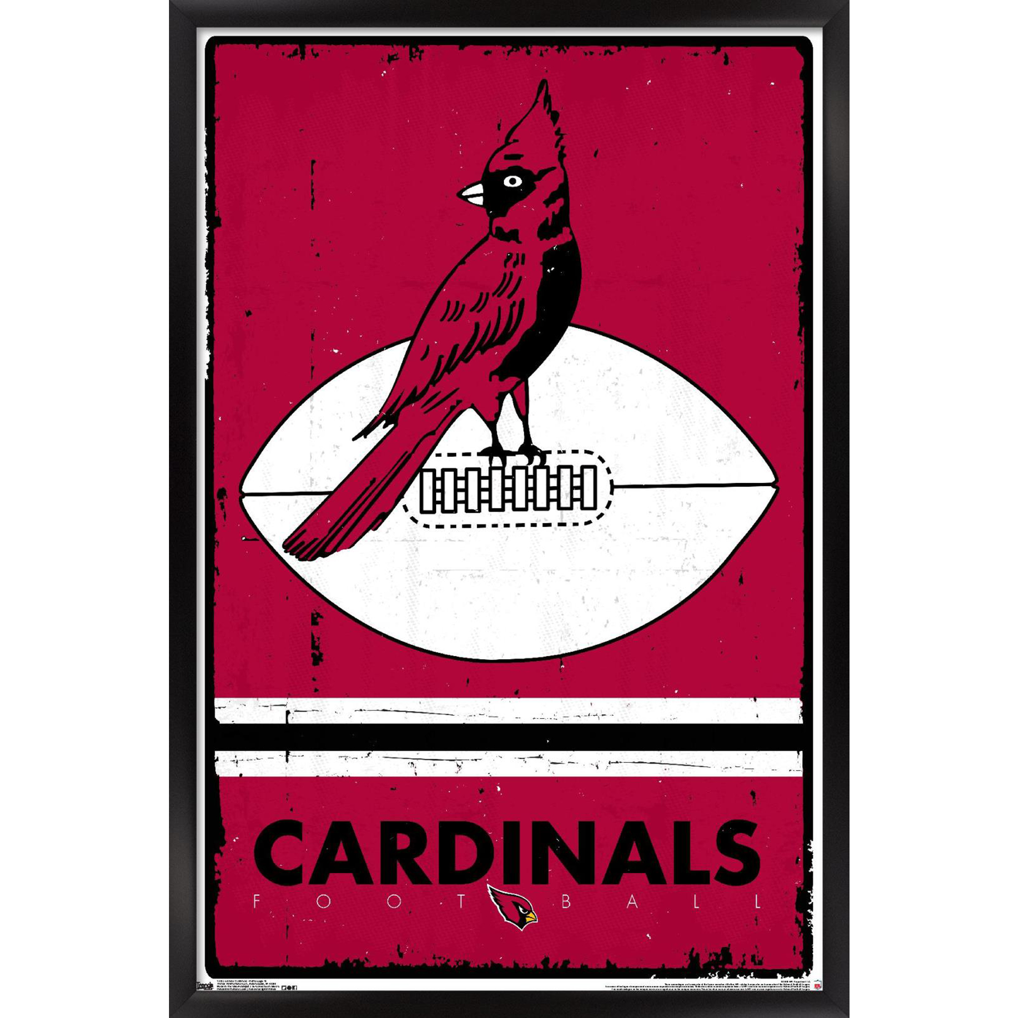 Arizona Cardinals 34.25'' x 35'' Framed Retro Logo Poster