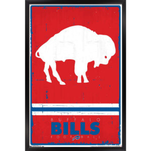 Buffalo Bills 34.25'' x 35'' Framed Retro Logo Poster