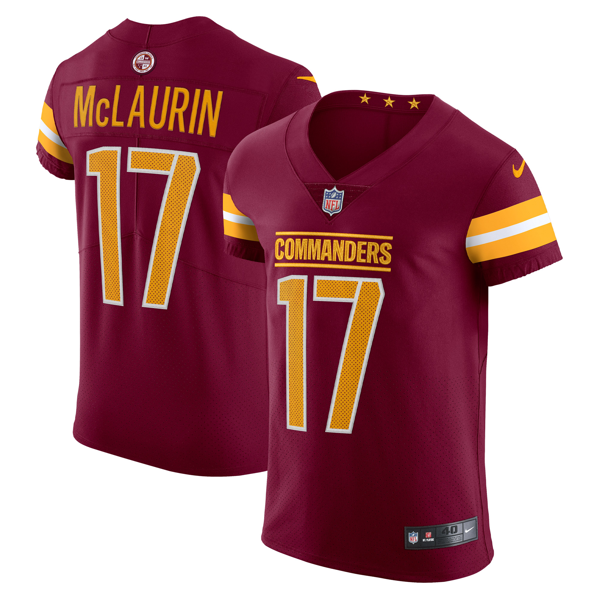Men's Nike Terry McLaurin Burgundy Washington Commanders Vapor Elite Jersey - Image 5