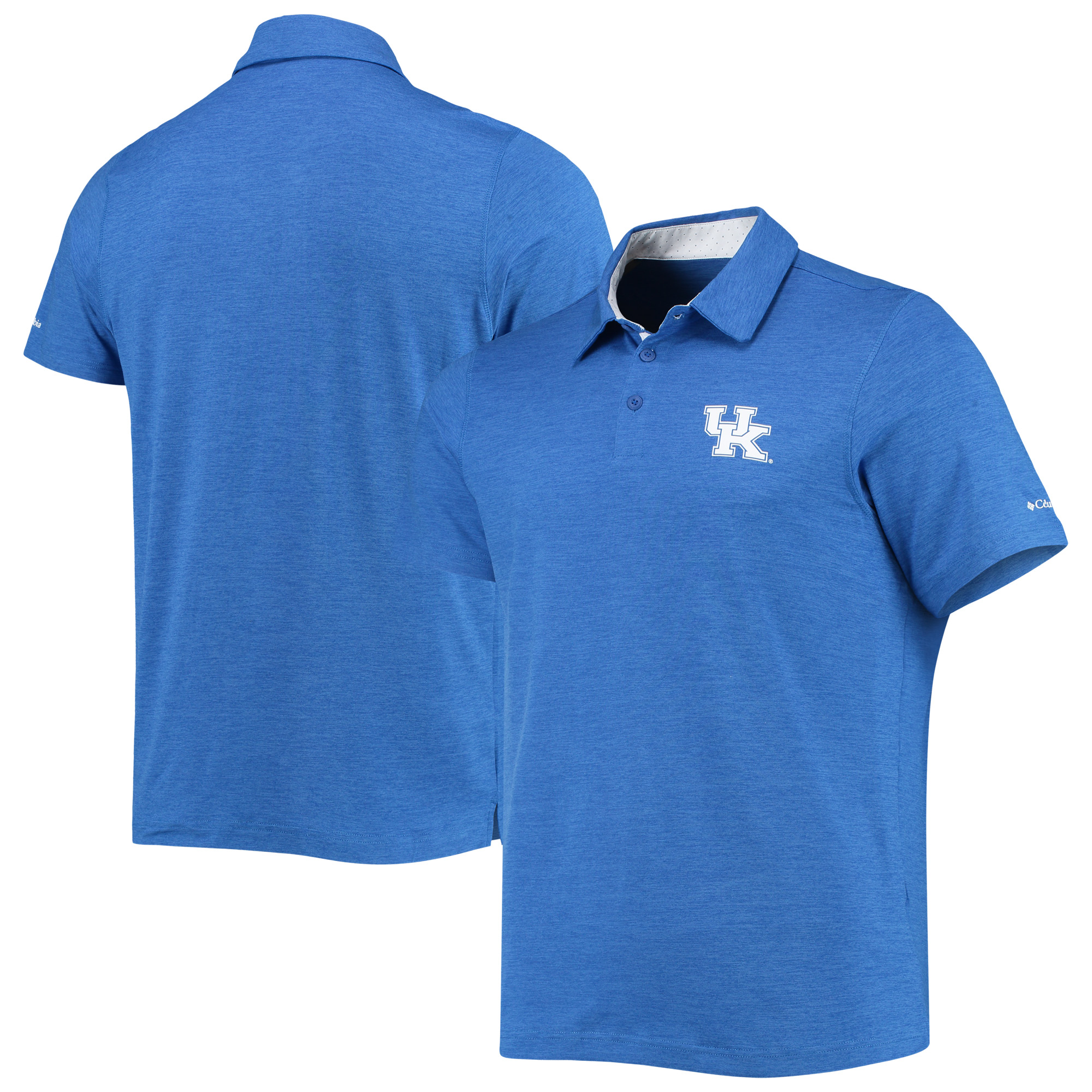 Men's Columbia Royal Kentucky Wildcats Tech Trail Omni-Shade Polo - Image 2