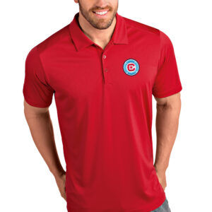 Men's Antigua Red Chicago Fire Logo Tribute Polo