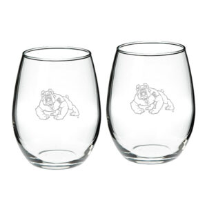 Fresno State Bulldogs 2-Piece 21oz. Stemless Wine Glass Set