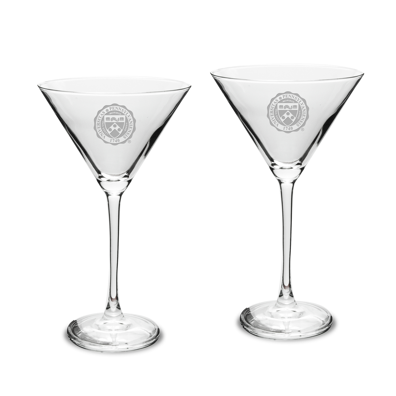 Pennsylvania Quakers Two-Piece Traditional 10oz. Martini Glass Set