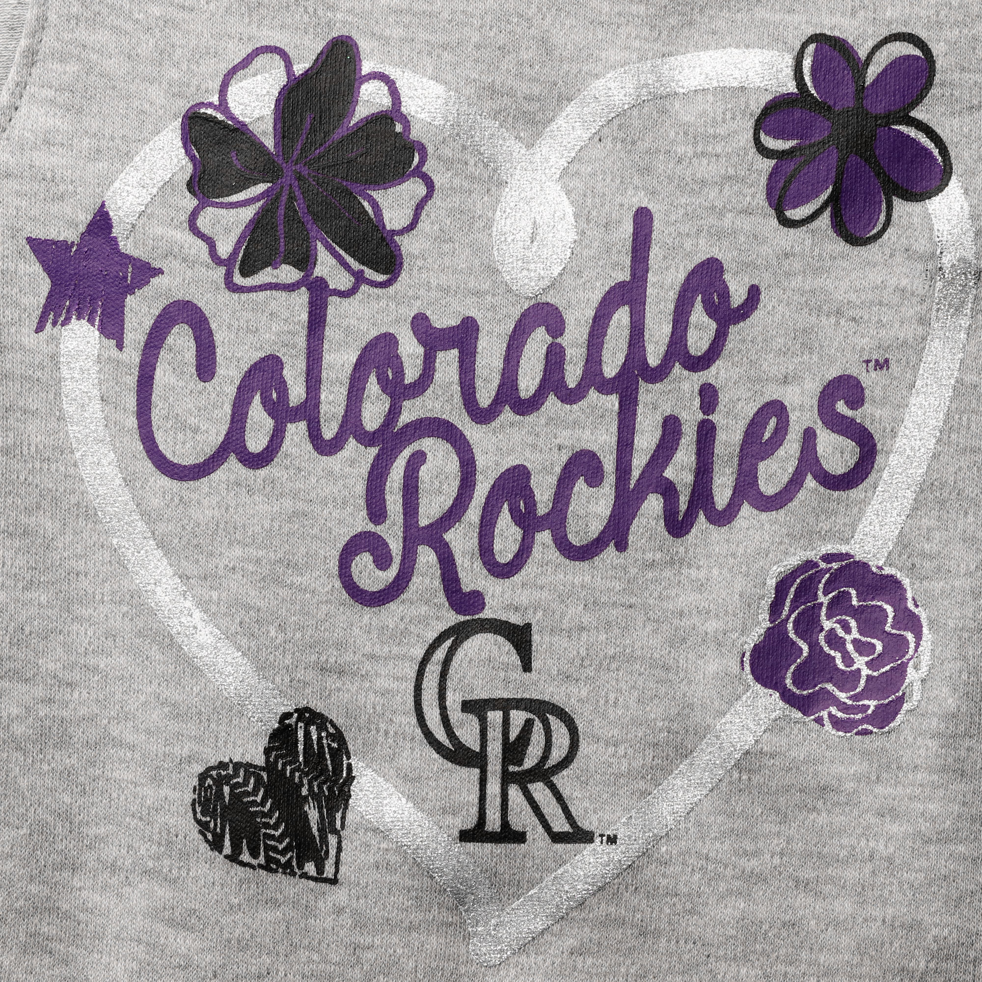 Girls Newborn & Infant Black/Purple/Heathered Gray Colorado Rockies 3-Pack Batter Up Bodysuit Set - Image 3