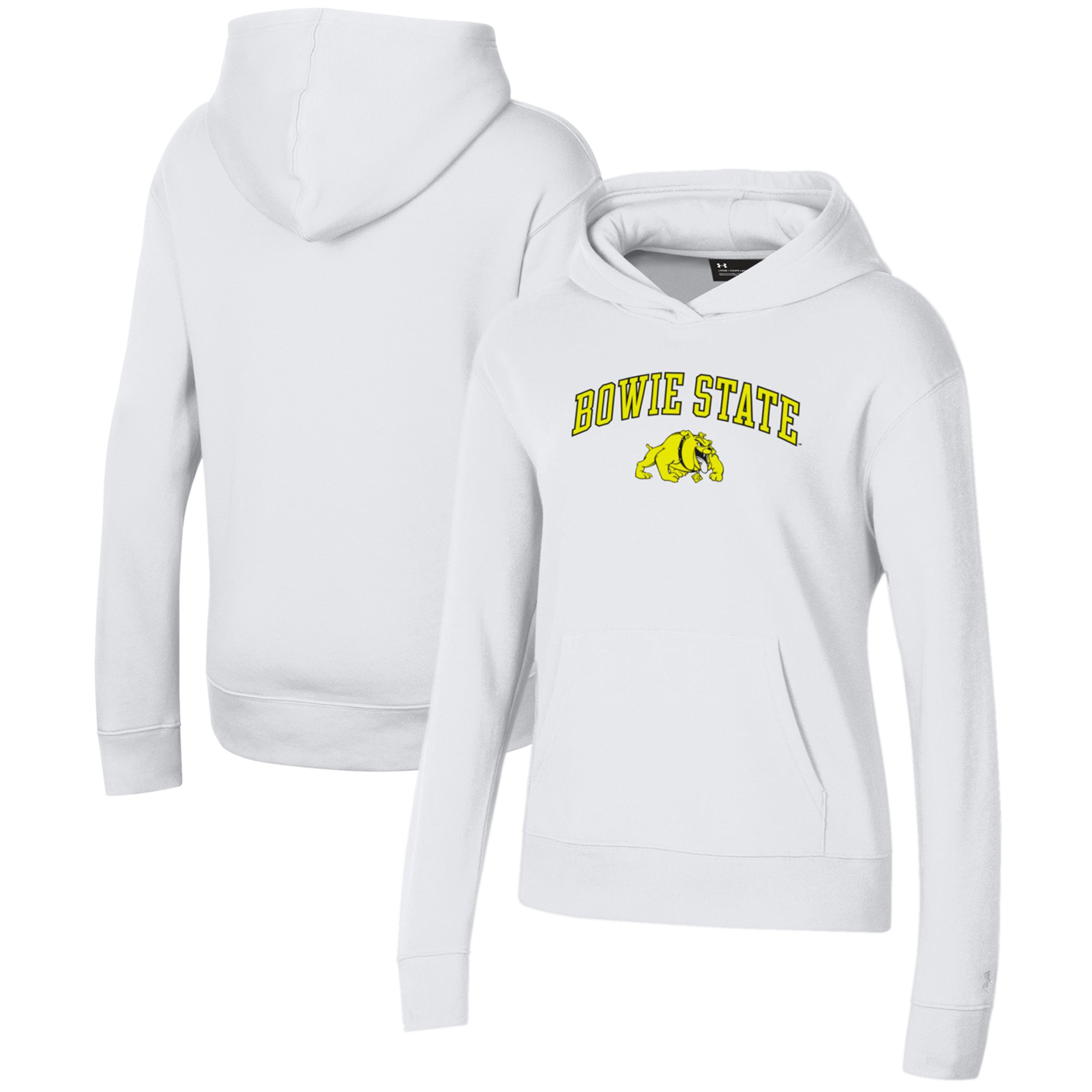 Women's Under Armour White Bowie State Bulldogs All Day Pullover Hoodie
