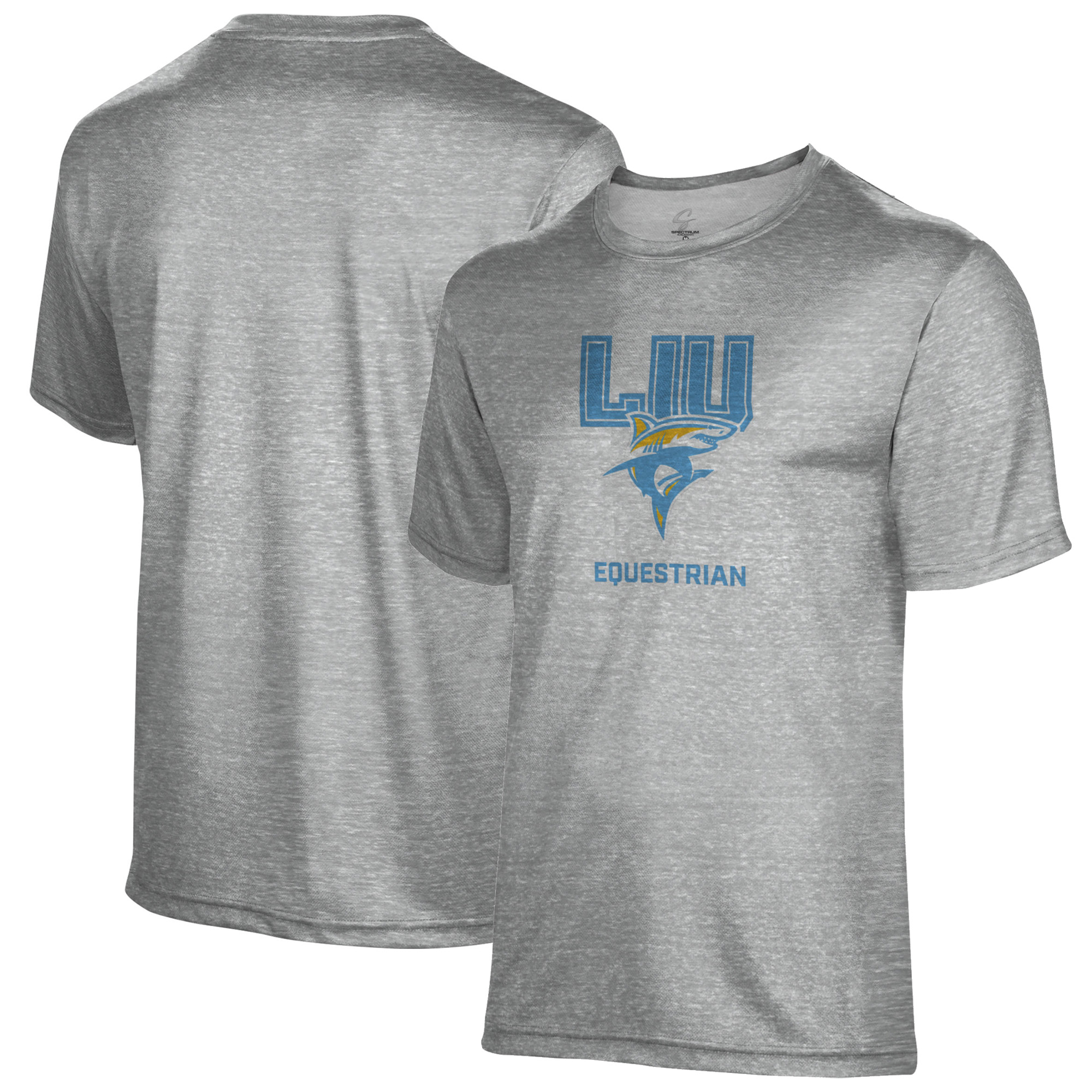 Men's Gray LIU Sharks Equestrian Name Drop T-Shirt