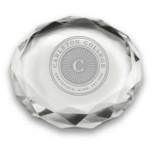 Carleton Knights 3'' Optic Crystal Faceted Paperweight