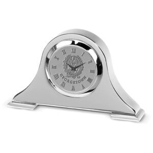 Silver Georgetown Hoyas Logo Napoleon Desk Clock