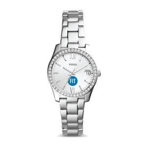 Women's Fossil Silver SUNY Fashion Institute of Technology Tigers Scarlette Mini Three-Hand Date Watch
