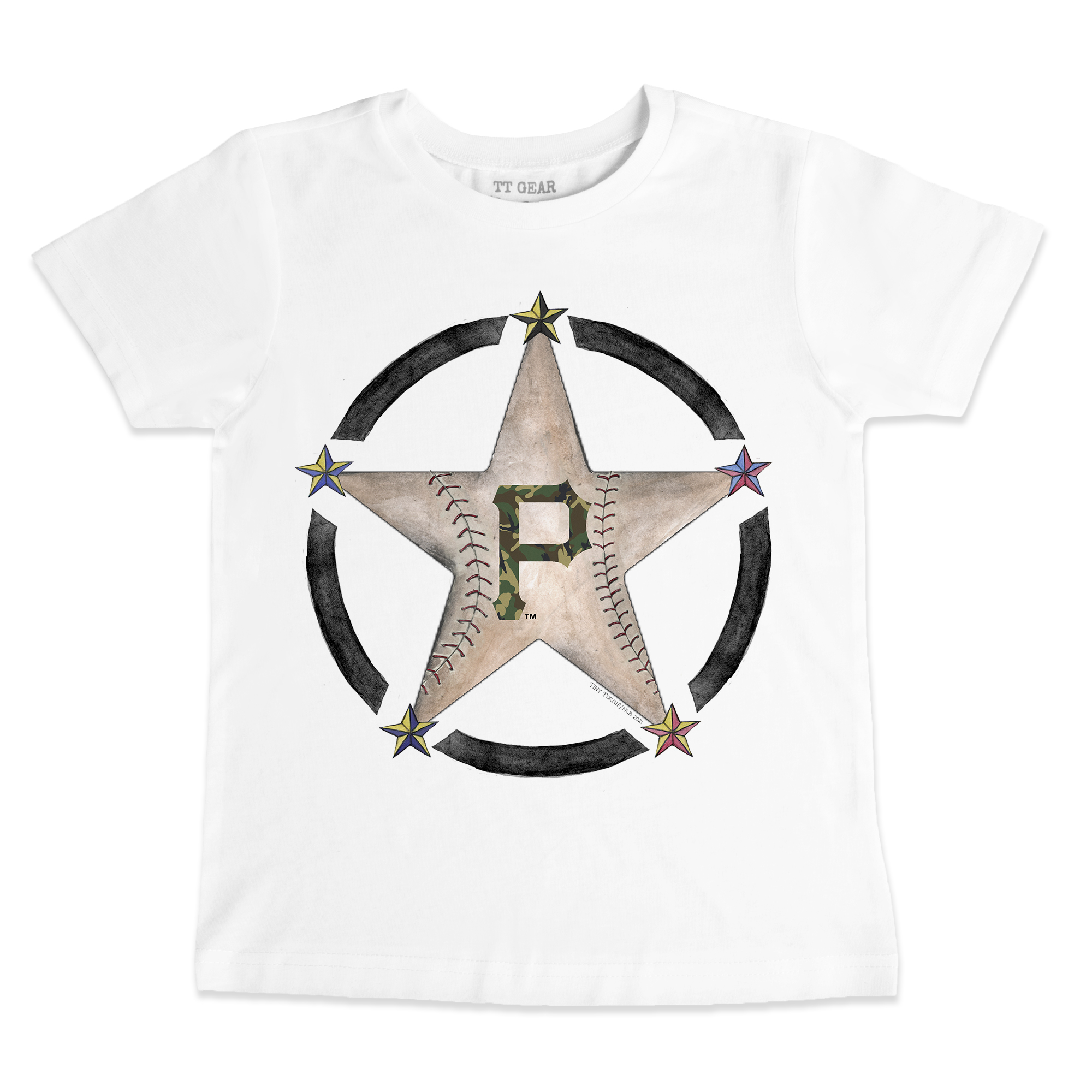 Toddler Tiny Turnip White Pittsburgh Pirates Military Star T-Shirt