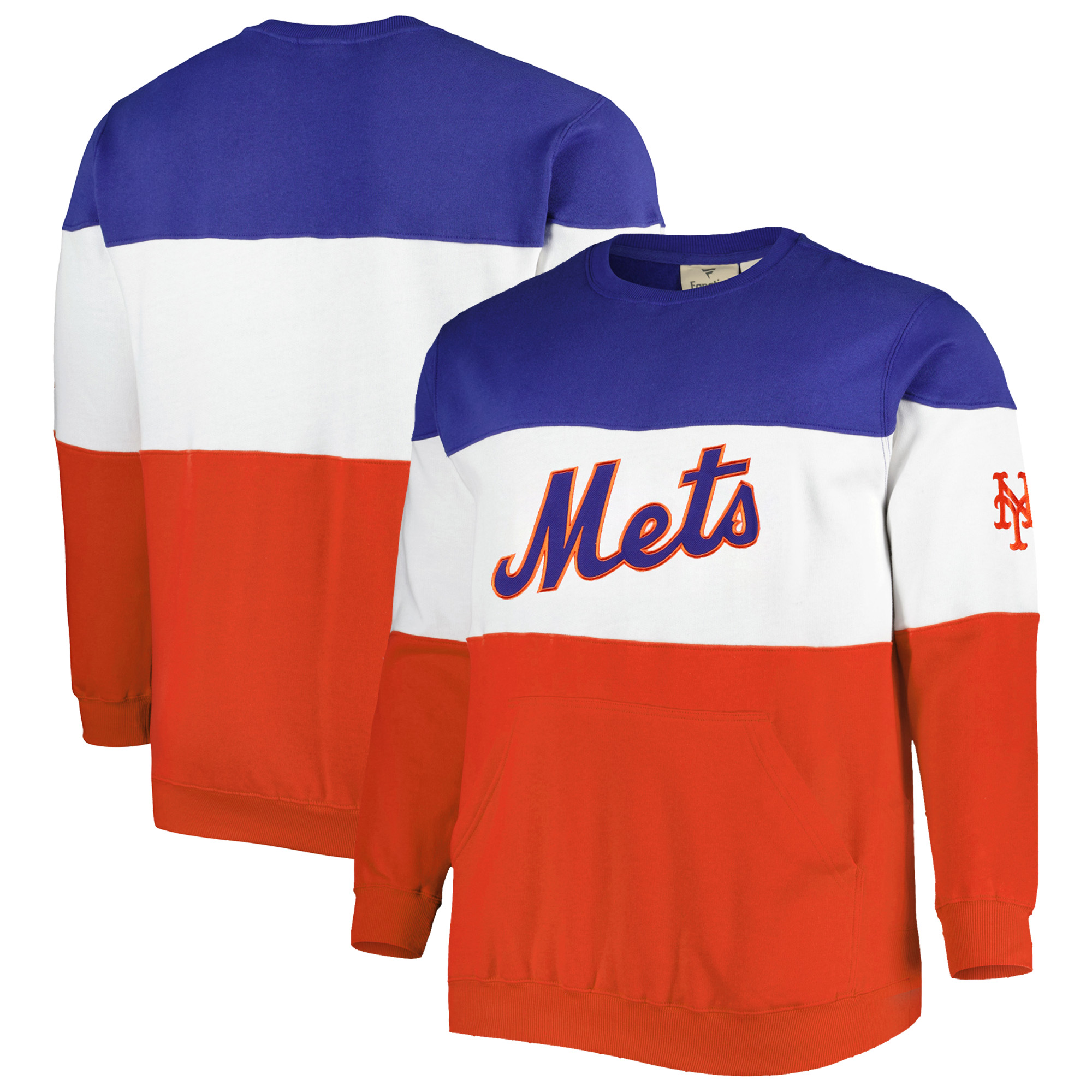 Men's Royal/White New York Mets Big & Tall Pullover Sweatshirt - Image 2