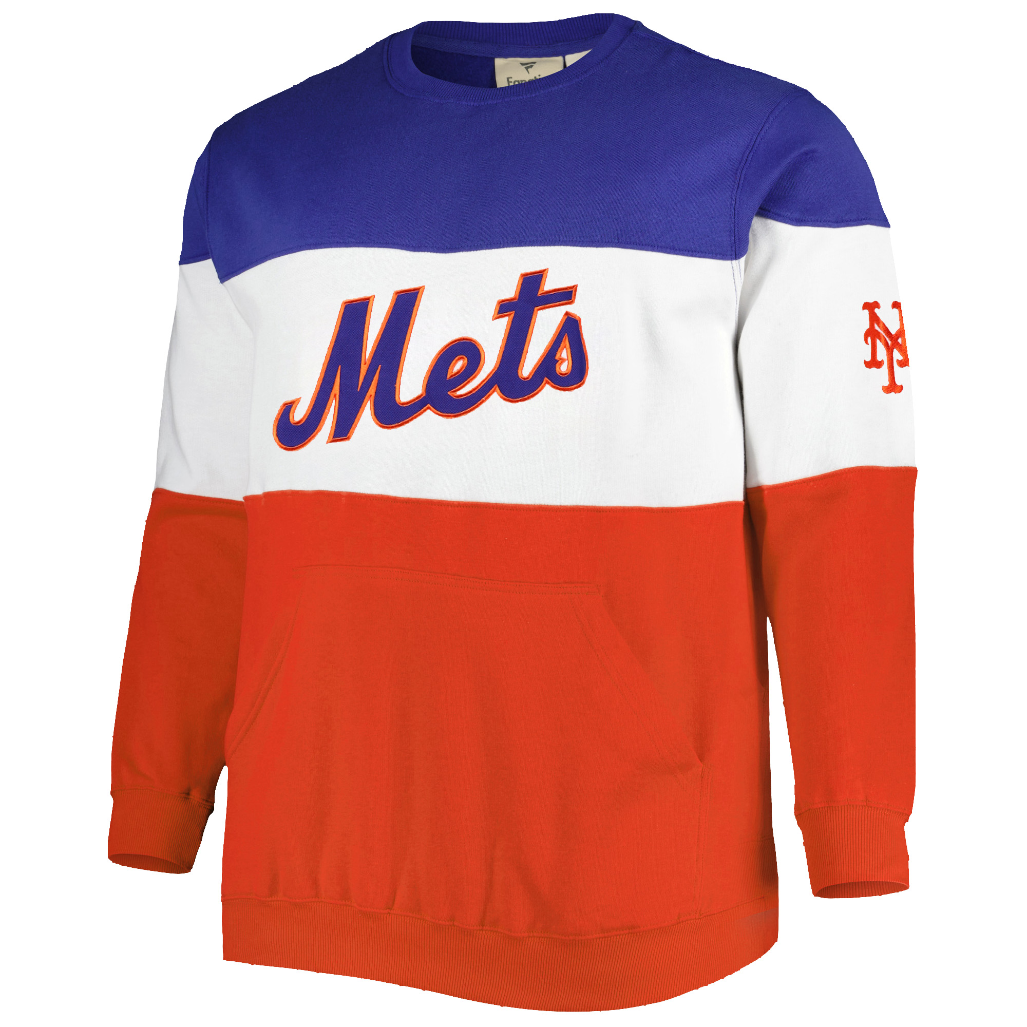 Men's Royal/White New York Mets Big & Tall Pullover Sweatshirt - Image 3