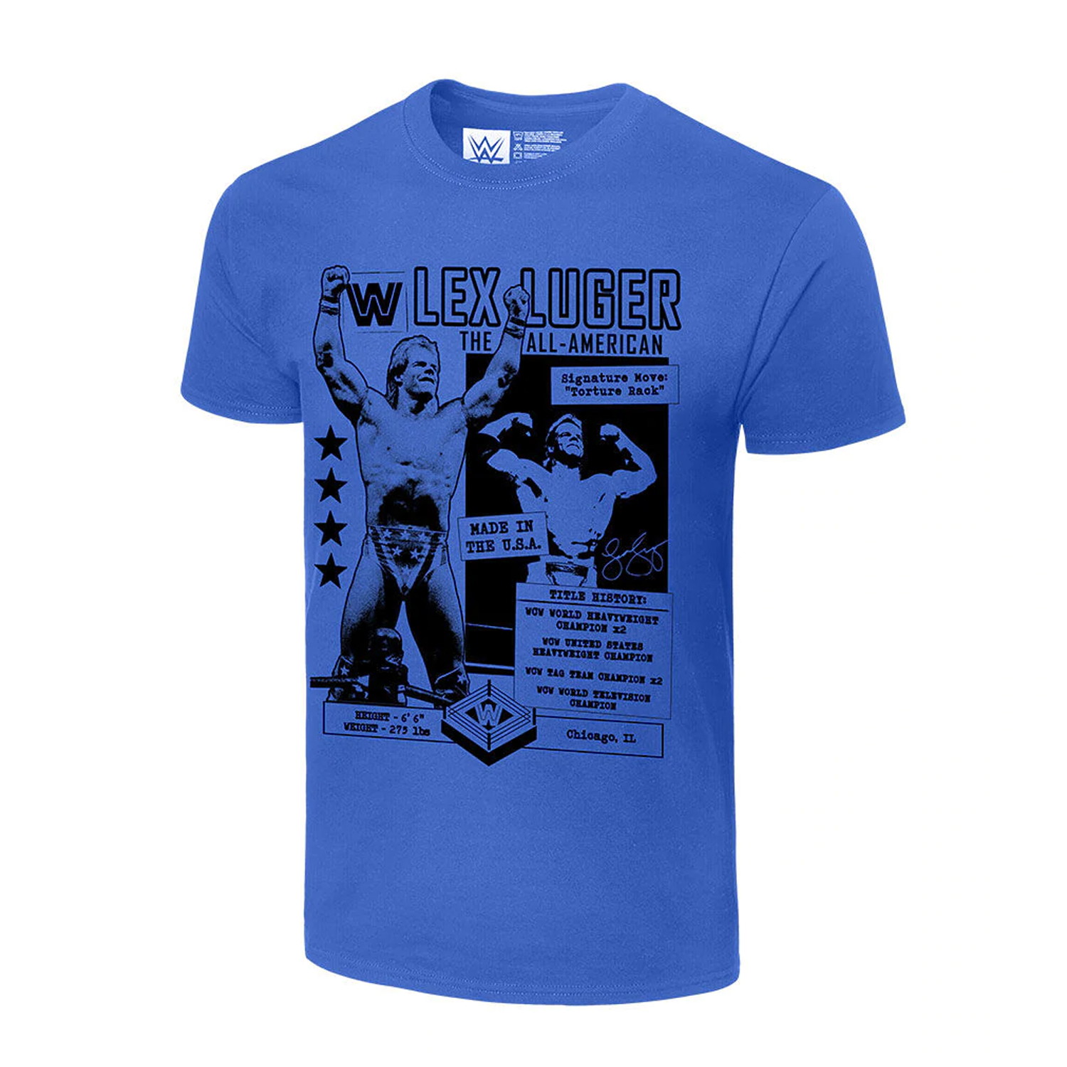 Men's Blue Lex Luger Fanzine T-Shirt