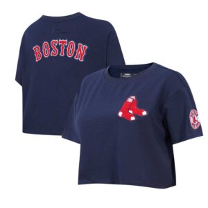 Women's Pro Standard Navy Boston Red Sox Classic Team Boxy Cropped T-Shirt