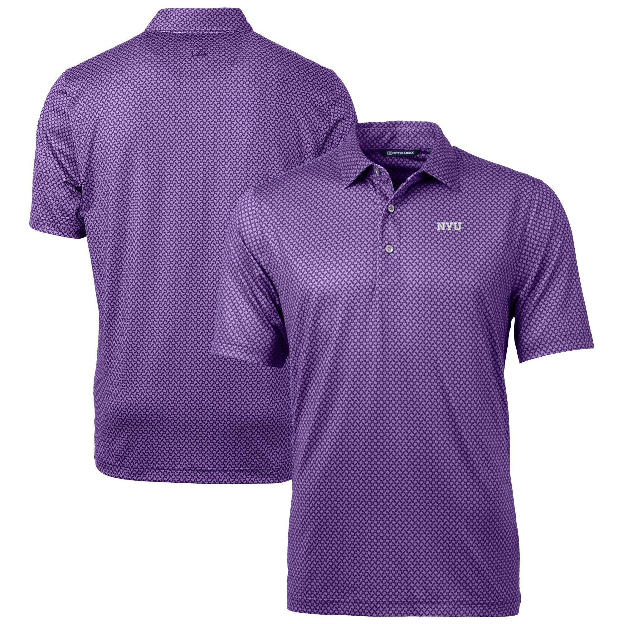 Men's Cutter & Buck Purple NYU Violets Big & Tall Pike Banner Print Polo