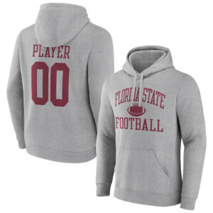 Men's Gray Florida State Seminoles Football Pick-A-Player NIL Gameday Tradition Pullover Hoodie