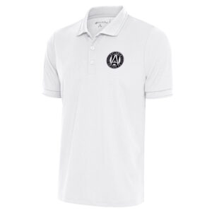 Men's Antigua White Atlanta United FC Brushed Metallic Logo Big & Tall Solid Pique Polo