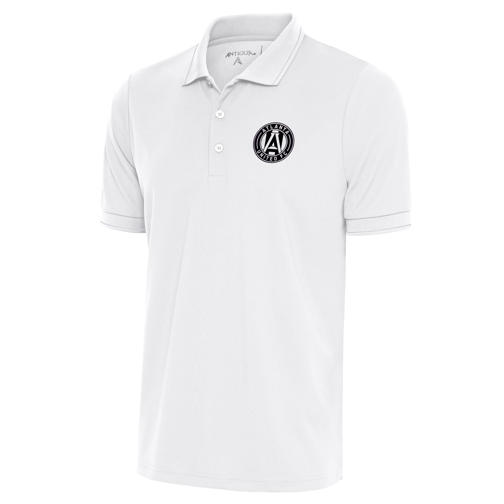 Men's Antigua White Atlanta United FC Brushed Metallic Logo Big & Tall Solid Pique Polo