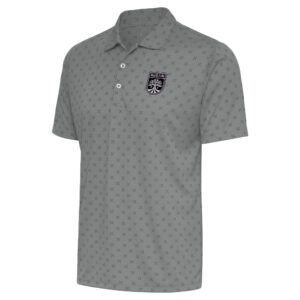 Men's Antigua Steel Austin FC Brushed Metallic Logo Spark Polo