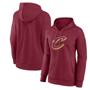 Women's Wine Cleveland Cavaliers Team Primary Logo Pullover Hoodie