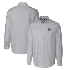 Men's Cutter & Buck Charcoal Penn State Nittany Lions Vault Big & Tall Oxford Stripe Long Sleeve Button-Down Shirt