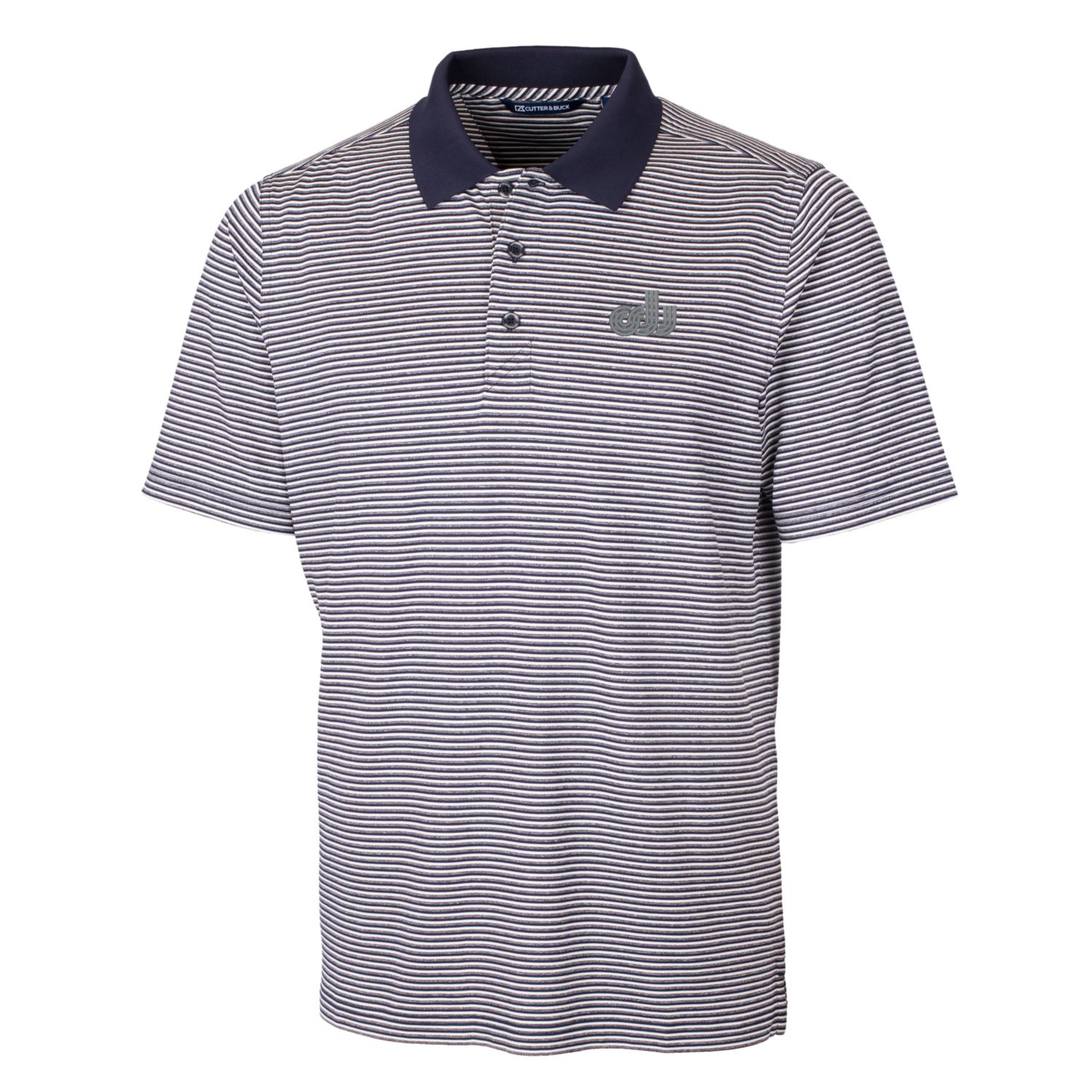 Men's Cutter & Buck Navy Old Dominion Monarchs Forge Tonal Stripe Stretch Polo - Image 9