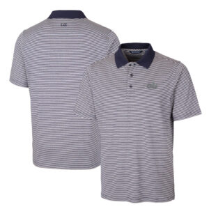 Men's Cutter & Buck Navy Old Dominion Monarchs Forge Tonal Stripe Stretch Polo