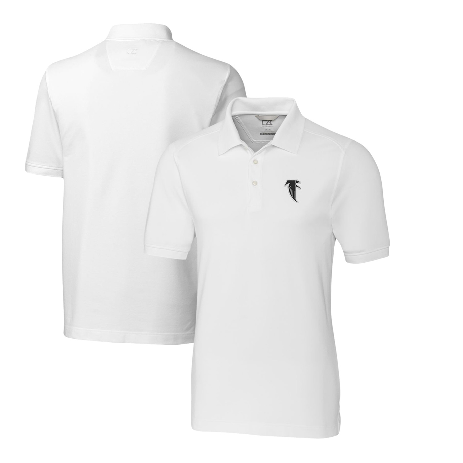 Men's Cutter & Buck White Atlanta Falcons Advantage Tri-Blend Pique Throwback Polo - Image 2