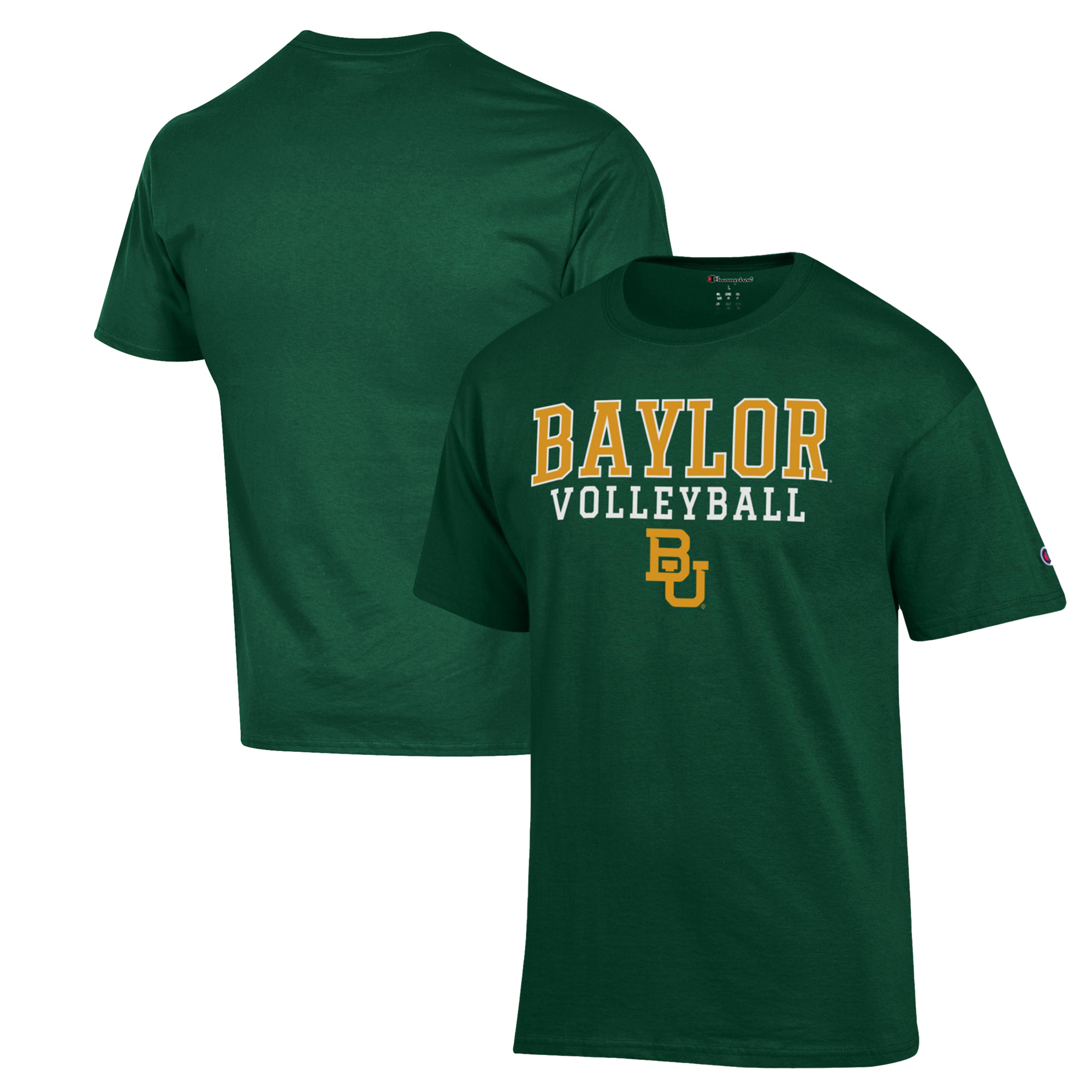 Men's Champion Green Baylor Bears Stack Logo Volleyball Powerblend T-Shirt - Image 5