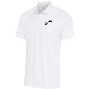 Men's Antigua White/Gray Utah Jazz 19th Hole Polo