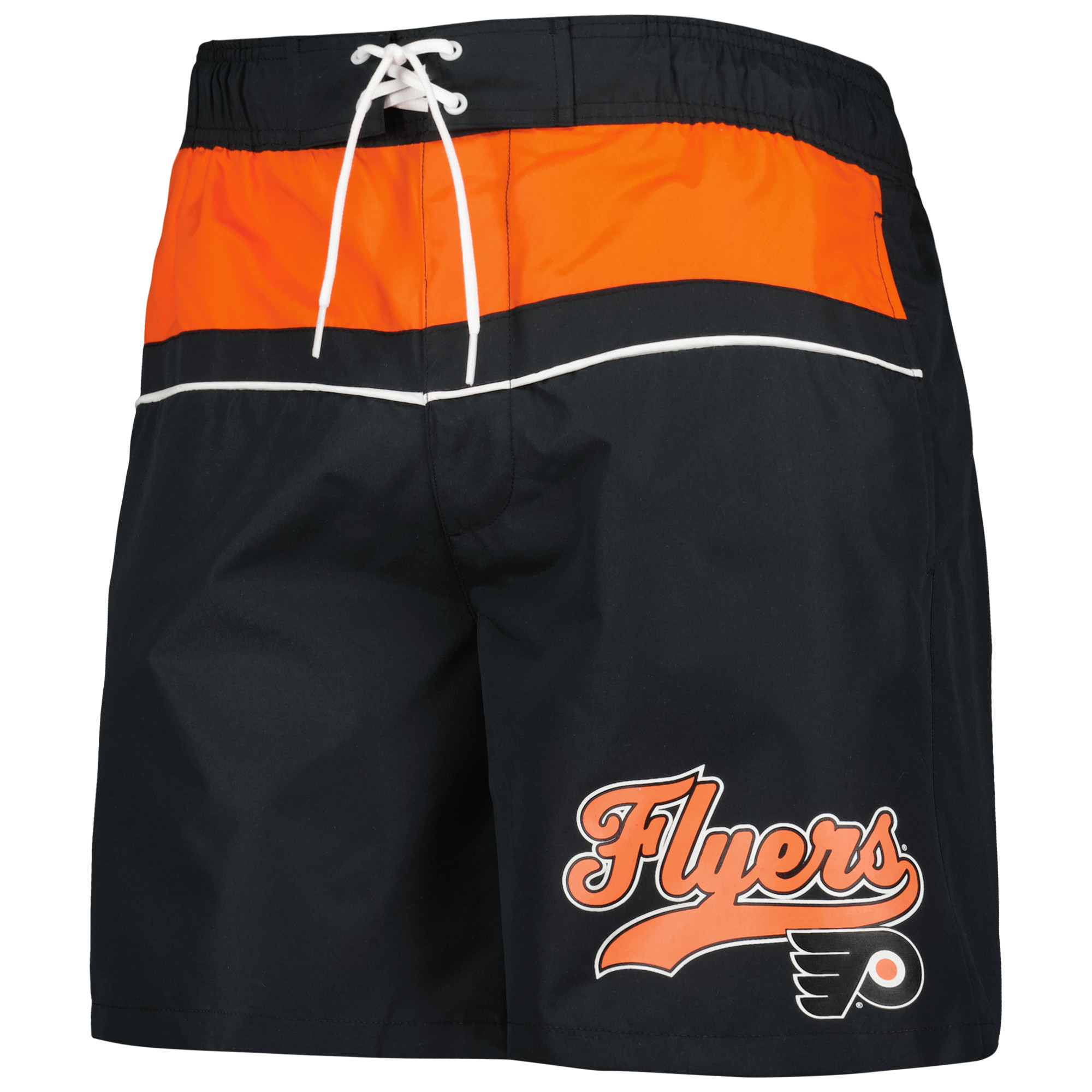 Men's Starter Black Philadelphia Flyers Freestyle Volley Swim Shorts - Image 3