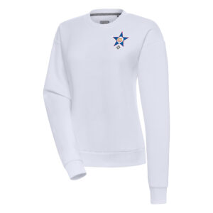 Women's Antigua White St. Louis Stars Victory Crewneck Pullover Sweatshirt