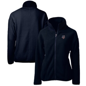 Women's Cutter & Buck Navy Minnesota Twins Americana Logo Cascade Eco Sherpa Full-Zip Fleece Jacket