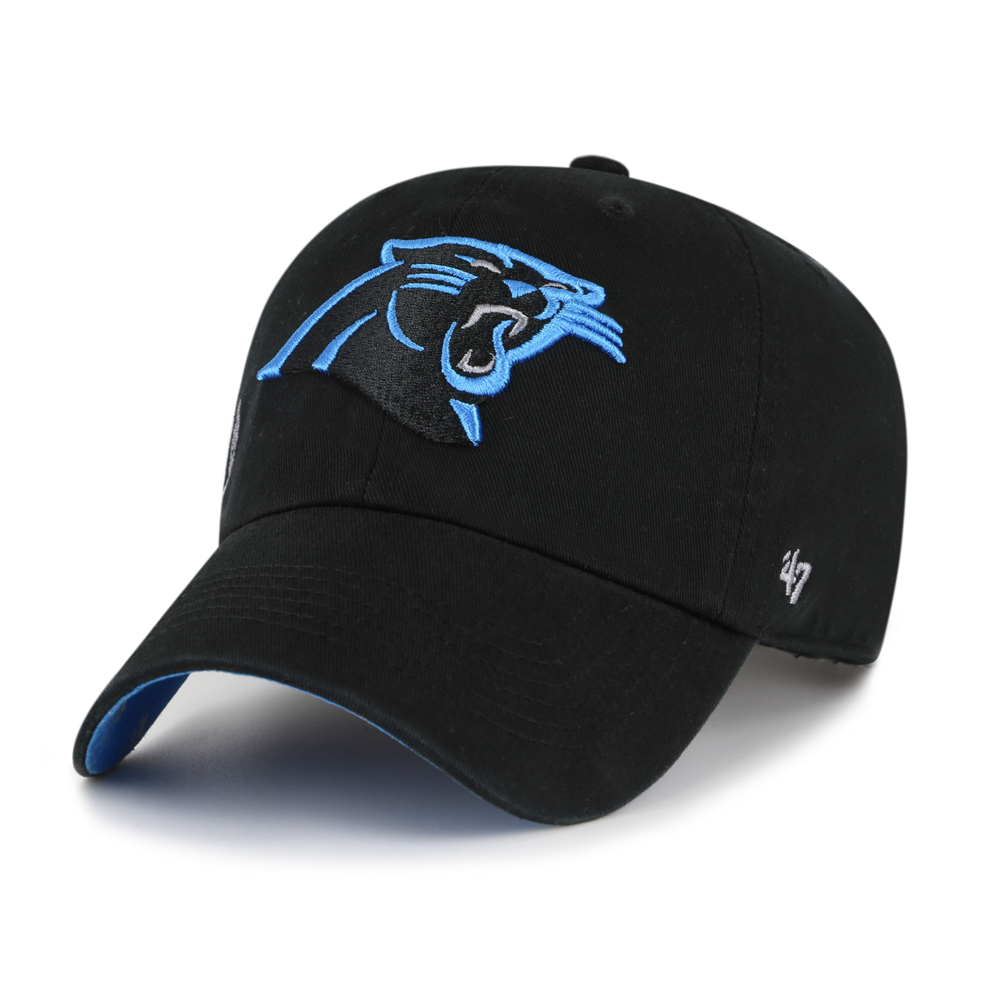 Women's '47 Black Carolina Panthers Confetti Icon Clean Up Adjustable Hat - Image 7