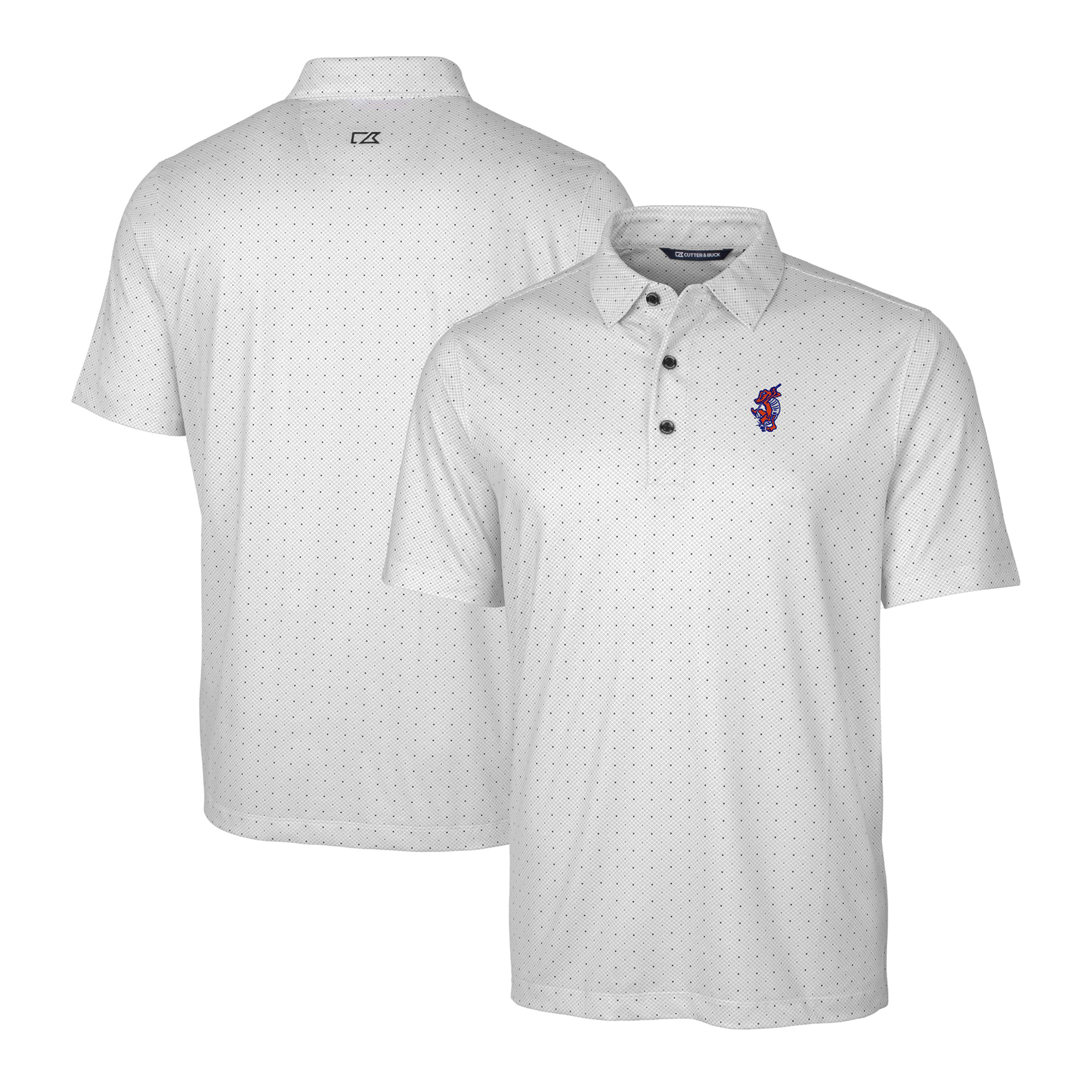 Men's Cutter & Buck White/Charcoal Florida Gators Swinging Gator Big & Tall Pike Double Dot Polo