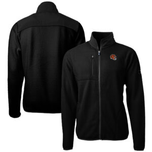 Men's Cutter & Buck  Black Cincinnati Bengals Helmet Cascade Eco Sherpa Fleece Full-Zip Jacket