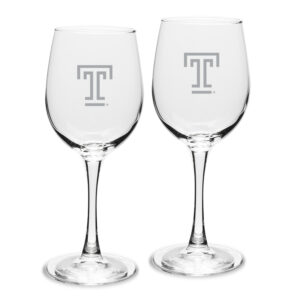 Temple Owls 12oz. Two-Piece Traditional White Wine Glass Set