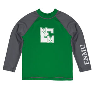 Youth Vive La Fete  Green/Gray Eastern New Mexico Greyhounds Solid Contrast Contrast Rash Guard
