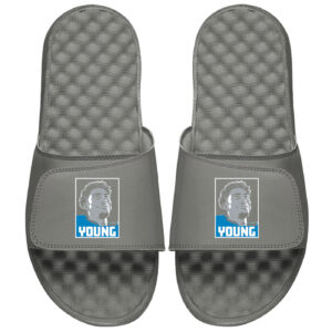 Youth ISlide x BreakingT Bryce Young Gray NFLPA Poster Slide Sandals