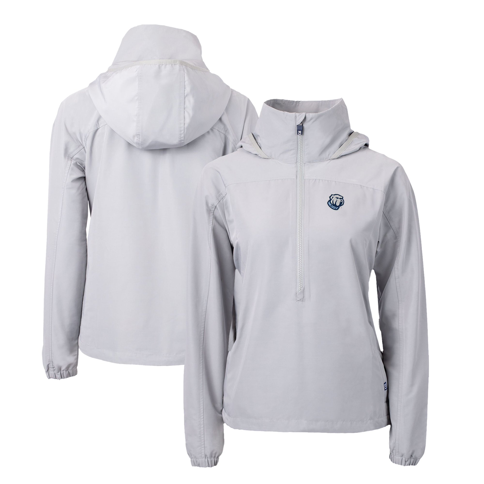 Women's Cutter & Buck Gray Citadel Bulldogs Charter Eco Recycled Half-Zip Anorak Jacket