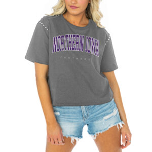 Women's Gameday Couture  Gray Northern Iowa Panthers After Party Cropped T-Shirt