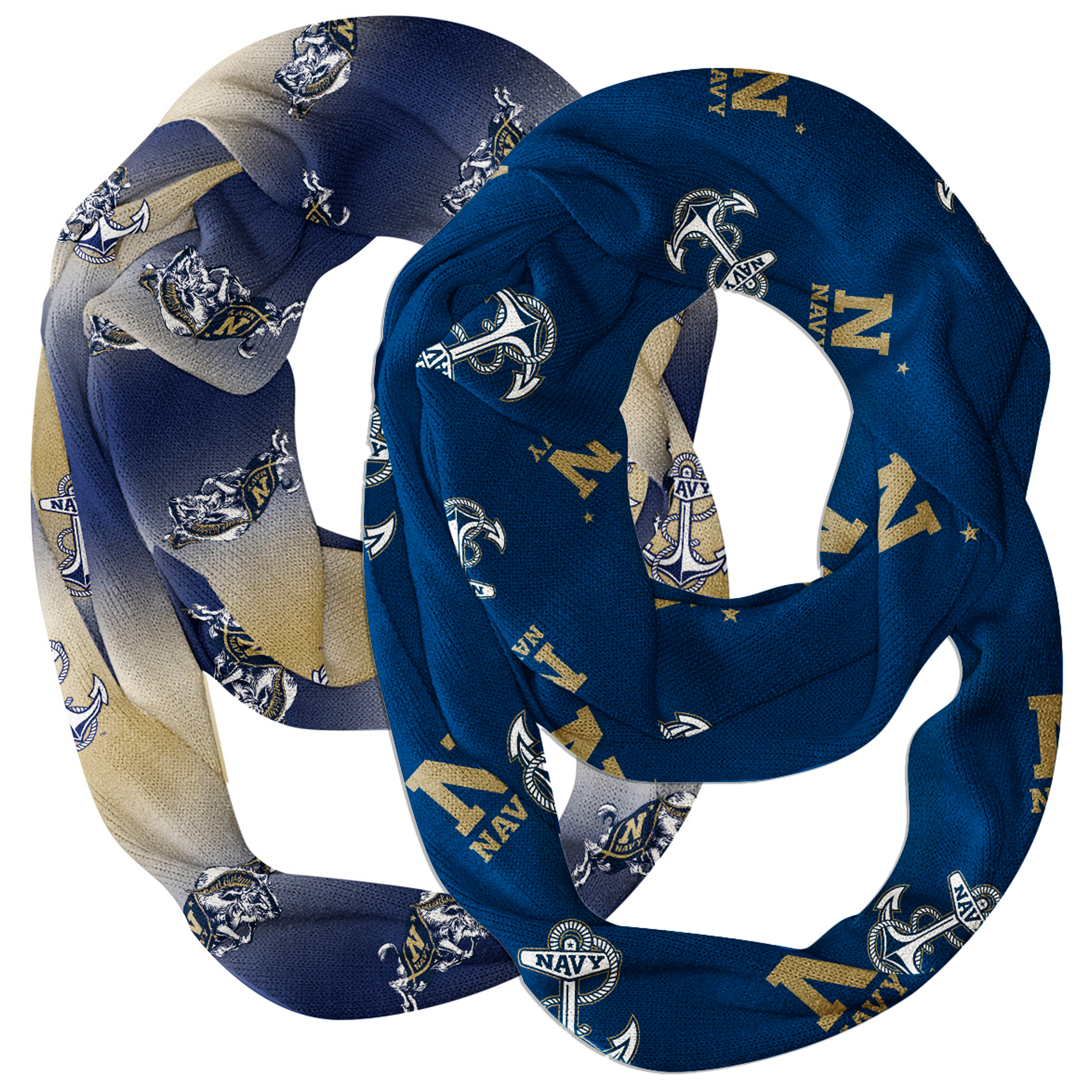 Vive La Fete Navy Midshipmen Two-Piece Infinity Scarves Set - Image 2