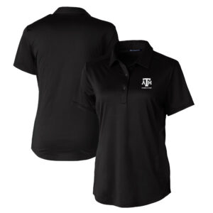 Women's Cutter & Buck  Black Texas A&M Aggies Alumni DryTec Prospect Textured Stretch Polo