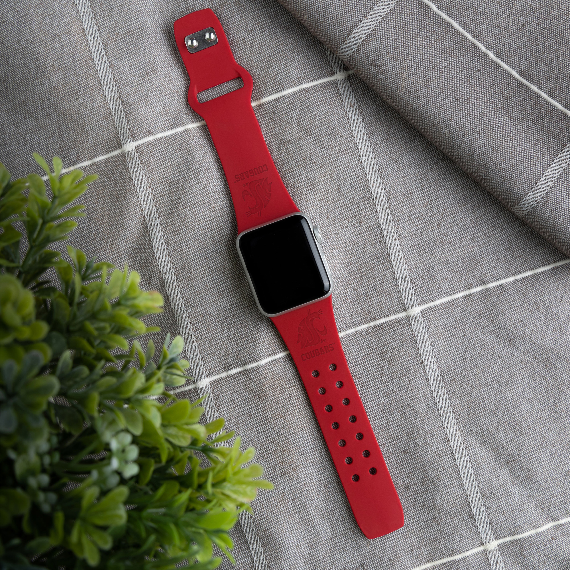 Washington State Cougars Debossed Silicone Apple Watch Band - Image 7