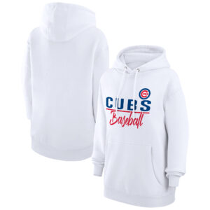 Women's G-III 4Her by Carl Banks  White Chicago Cubs Team Fleece Pullover Hoodie